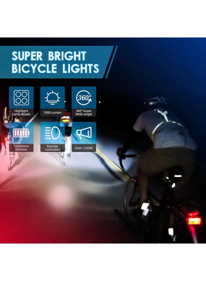 Cuken Bike Light Set,High - Power USB - Charged Bike Light Set –Headlight double lamp beads +Turn Signal Tail Light for Cycling Safety, Waterproof & Easy Installation Ultra Bright LED Cycle Light Front and Back Rear Light, IPX5 Waterproof Bike Light Set for Night Riding/Camping, 10 Lighting Modes, Longer Battery Life - Image 5