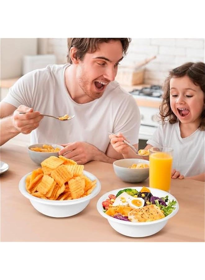 عربست - أوعية ورقية صديقة للبيئة سعة 12 أونصة (100 قطعة) من نشا الذرة، مثالية للوجبات الساخنة والباردة والحساء والسلطة والوجبات الخفيفة. - Image 1