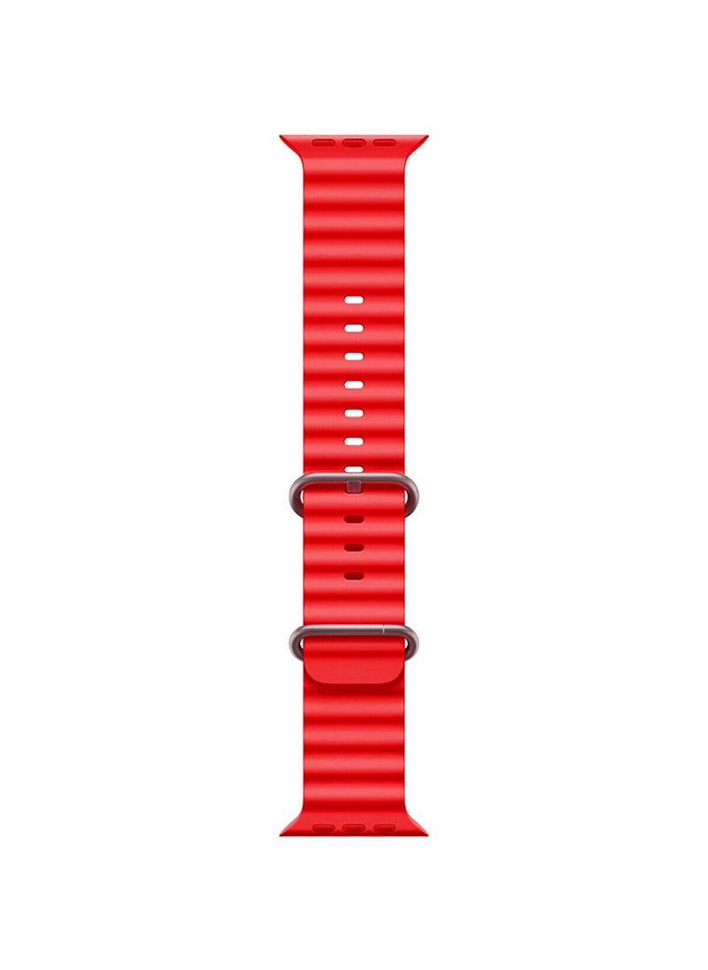 Generic - Apple Watch Ocean Band 49mm 45mm 44mm 42mm Soft Silicone Red - Image 1