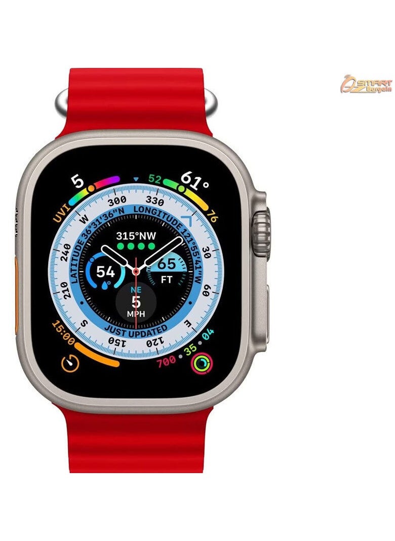 Generic - Apple Watch Ocean Band 49mm 45mm 44mm 42mm Soft Silicone Red - Image 1