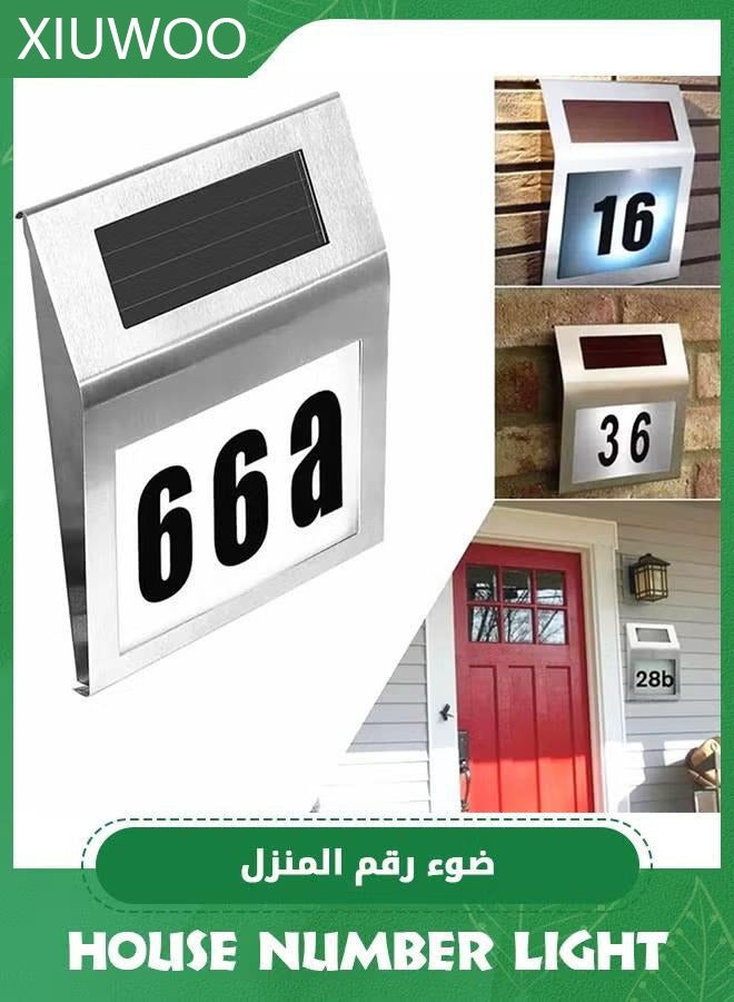 XiuWoo House Number LED Solar Lamp Outdoor Waterproof House Address Number Door Plate Wall Lights, Home Furnishing Courtyard Decoration - Image 2