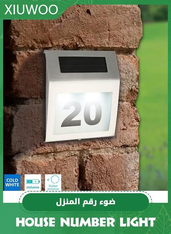 XiuWoo House Number LED Solar Lamp Outdoor Waterproof House Address Number Door Plate Wall Lights, Home Furnishing Courtyard Decoration - Image 4