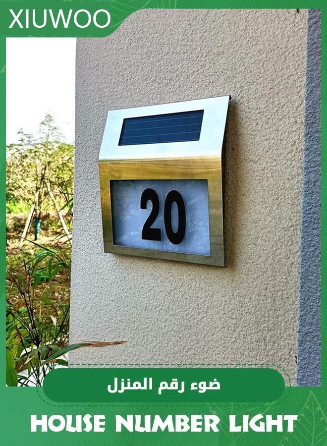 XiuWoo House Number LED Solar Lamp Outdoor Waterproof House Address Number Door Plate Wall Lights, Home Furnishing Courtyard Decoration - Image 5
