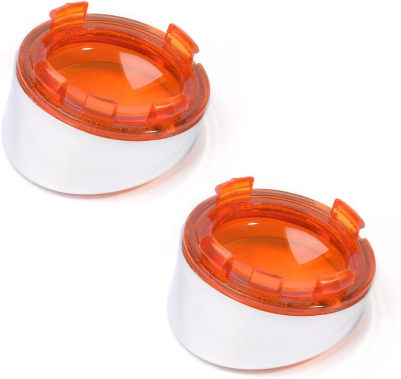 PBYMT Turn Signal Lens Cover with Chrome Visor 2" Bullet Yellow Turn Signal Lens Cover Compatible for Harley Softail Dyna Road King Road Glide Street Glide (4 pcs) - Image 5