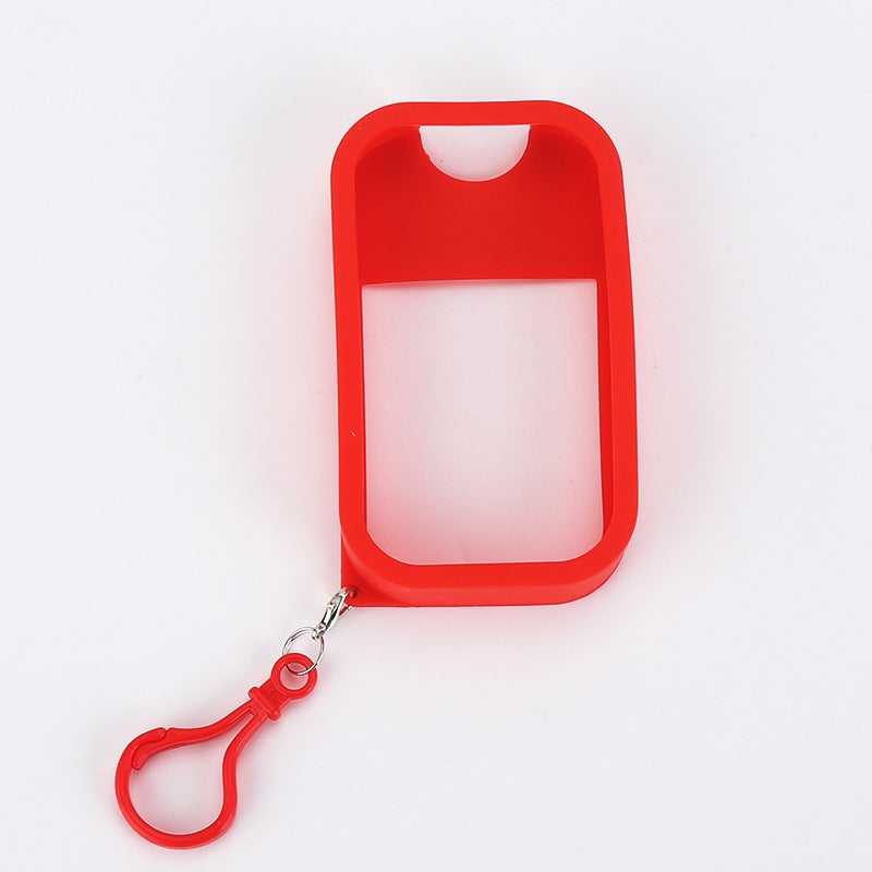 Transparent Portable Silicone Case with Hook for Card Spray Bottle - Small Empty Perfume Dispenser with Press  Pump - Image 1