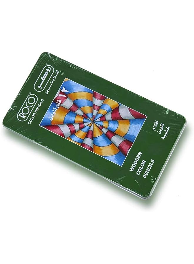 روكو مجموعة أقلام تلوين خشبية مكونة من 12 قطعة متنوعة Rq 19012 - Image 1