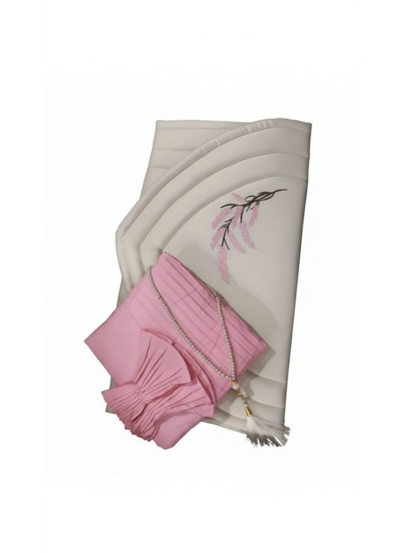 Ramadan Gift Set: Women's Prayer Set (Prayer Mat and Prayer Garment) – Pink