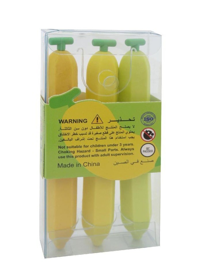 ROCO Rubber Eraser Banana in Pet Box Assorted Color - Image 3