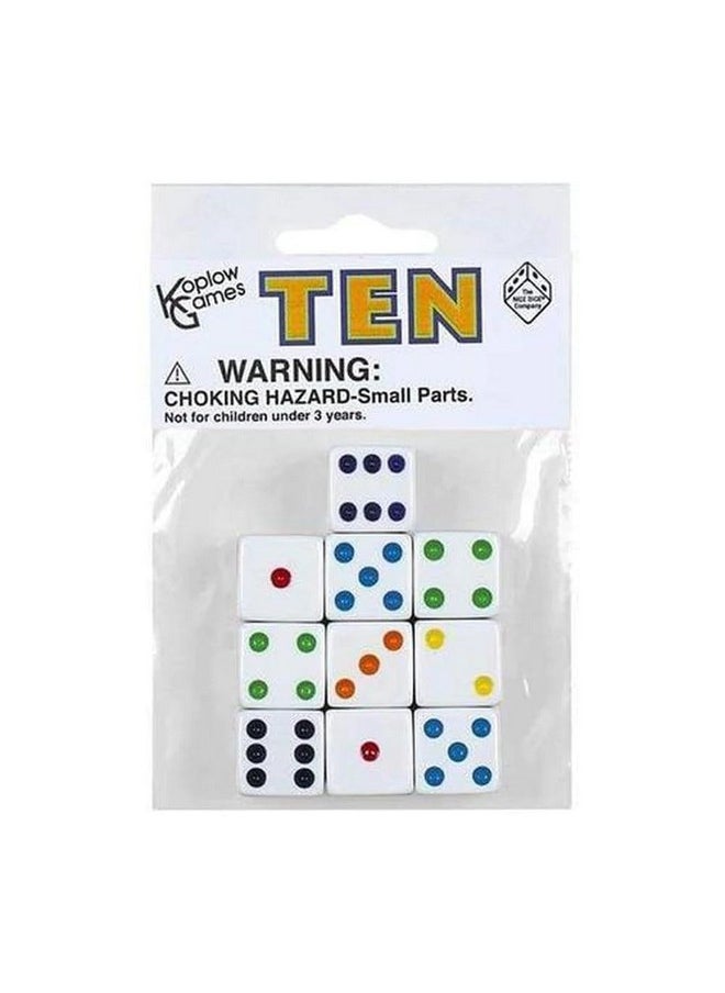 Koplow Games Koplow Games Yellow with Black pips 16mm (5/8in) D6 Dice (10)  - Image 2