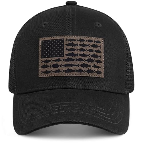 Naicissism American Fish Flag Trucker Hat Fishing Gifts for Men Outdoor Snapback Fishing Hat Perfect for Fishing and Daily Use - Image 3