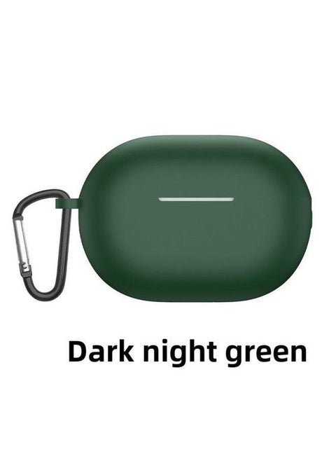 For Huawei Freebuds Pro3 Wireless Bluetooth Headset Protective Case Soft Silicone Solid Color-Color:Dark Night Green + Hook Single Opp-Model:Huawei Pro3/pro4 Neutral (excluding Headphones) The Upper Cover Is Fixed With Double-sided Tape By Default