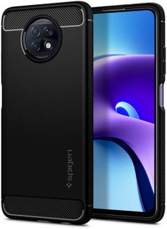 سبايجن Rugged Armor Case Cover for Xiaomi Redmi Note 9T - Matte Black  - Image 1