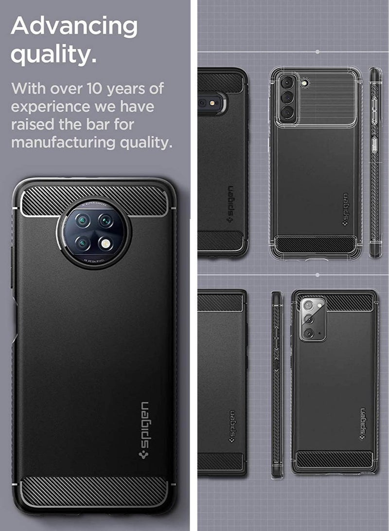 Spigen Rugged Armor Case Cover for Xiaomi Redmi Note 9T - Matte Black - Image 4