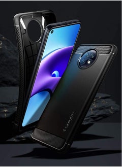 سبايجن Rugged Armor Case Cover for Xiaomi Redmi Note 9T - Matte Black  - Image 2