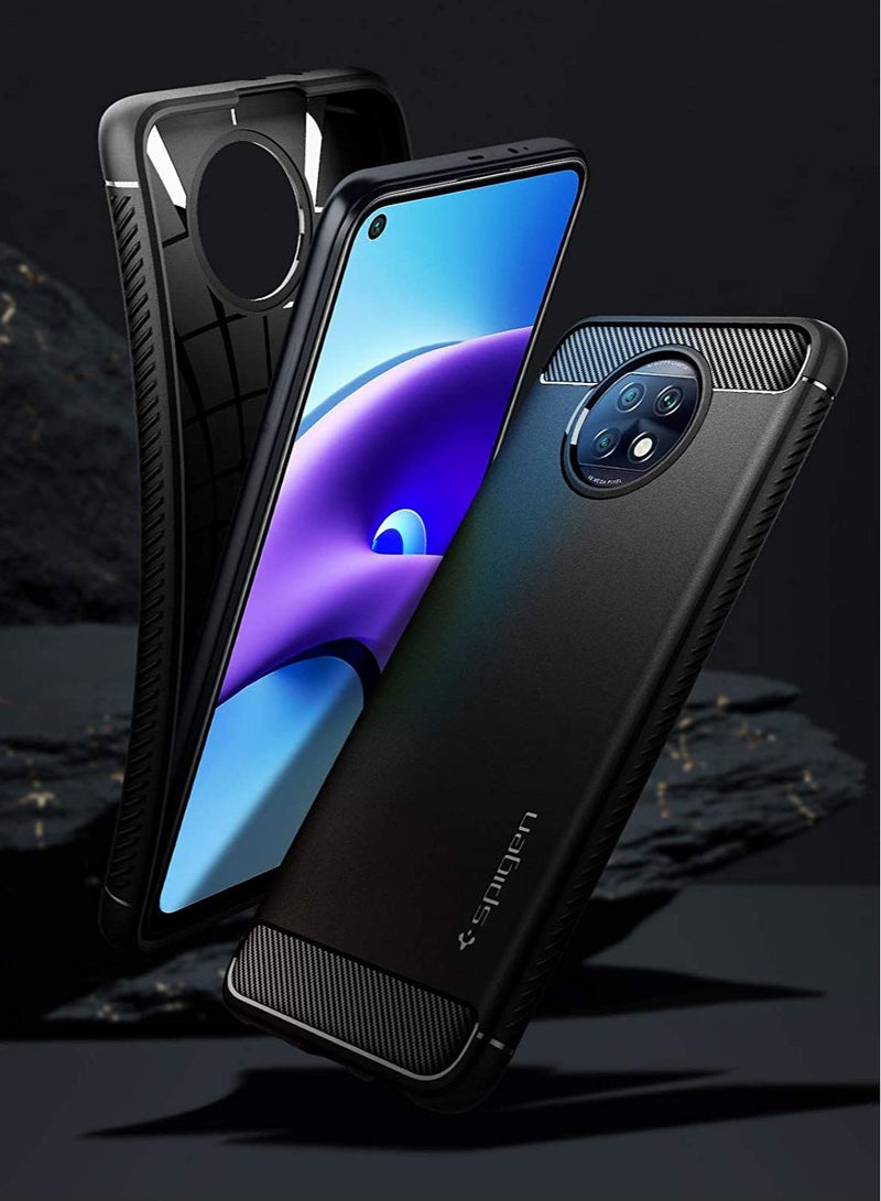 Spigen Rugged Armor Case Cover for Xiaomi Redmi Note 9T - Matte Black - Image 2