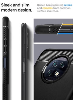 سبايجن Rugged Armor Case Cover for Xiaomi Redmi Note 9T - Matte Black  - Image 3