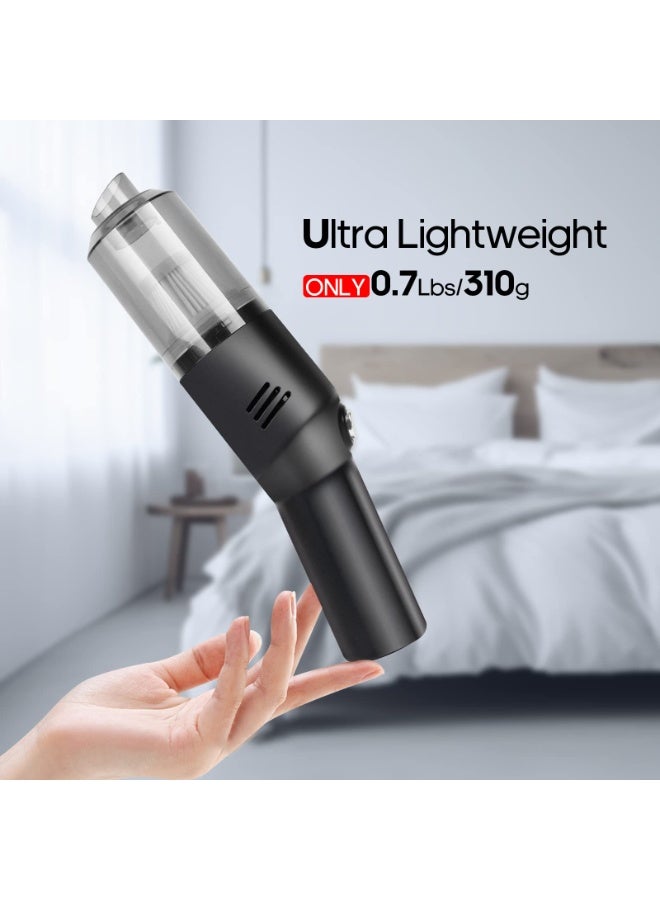 BOAO Portable Mini Car Vacuum Cleaner, Ultra Lightweight (0.7 lbs) Handheld Cordless Vacuum with 25 Minutes Battery Life for Home and Car Use(BLACK) - Image 3