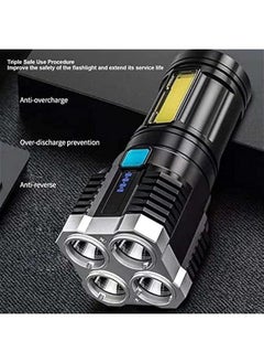 Generic Rechargeable Handheld Flashlight , LED Flashlights , High lumino fluxs Led Handheld Flashlight for Camping Biking Hiking Outdoor Home Emergency , Quad Core Bright  - Image 3