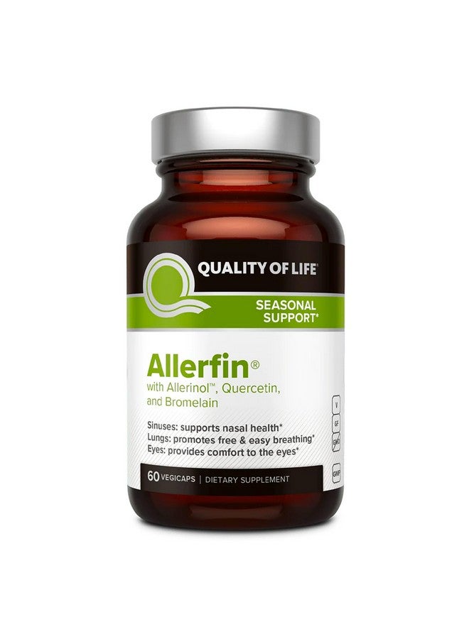 كوالتي أوف لايف مكمل غذائي ممتاز لتخفيف آلام الجيوب الأنفية - يساعد في دعم تخفيف آلام الجيوب الأنفية والأنف والرئة والحساسية الموسمية - يحتوي على البروميلين والكيرسيتين والقراص والليرينول - 60 كبسولة نباتية - Image 1