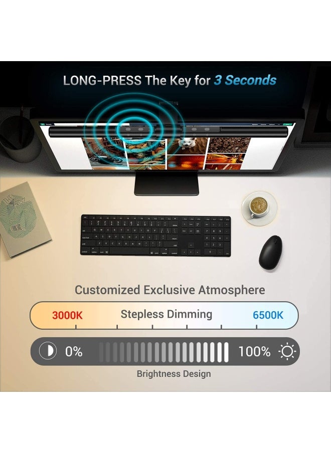 Quntis - Quntis Computer Monitor Lamp Auto Dimming 40Cm Screen Monitor Light Bar For Eye Caring E Reading Led Task Lamp With Stepless Adjustment Touch Control No Screen Glare Space Saving Home Office Lamp - Image 1
