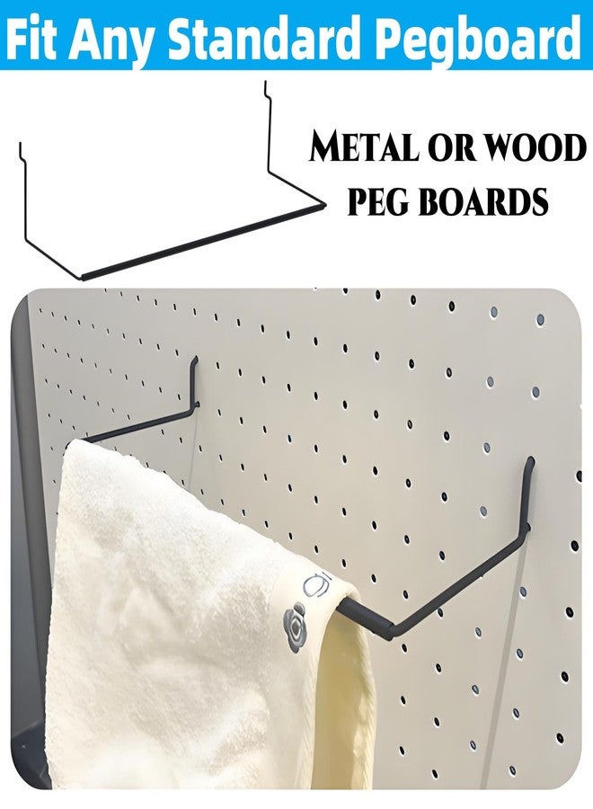 Acshio 10 Pack Paper Towel Holder for Pegboard, Extendable Heavy Duty Pegboard Accessories, Black Pegboard Hooks Organizer for Workshop, Garage, Kitchen, Laundry Room, Bathroom - Image 4