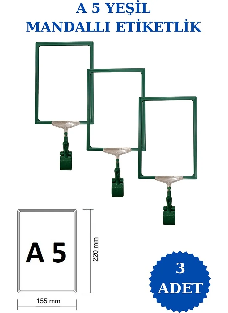 İstanbul Manken Istanbul Model 3 Pieces A5 Latch Shelf Tag Basket Tag Framed Label Holder Donkey Hanger Tag