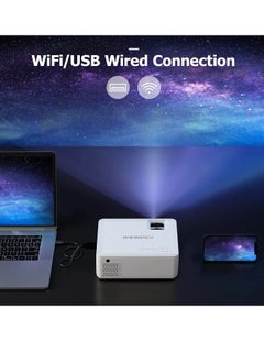 ويواتش جهاز عرض فيديو صغير V10 مزود بخاصية واي فاي، لاسلكي محمول مع بلوتوث، دقة عالية كاملة 1080 بكسل، متوافق مع HDMI وVGA وTV Stick وiPhone وAndroid  - Image 4