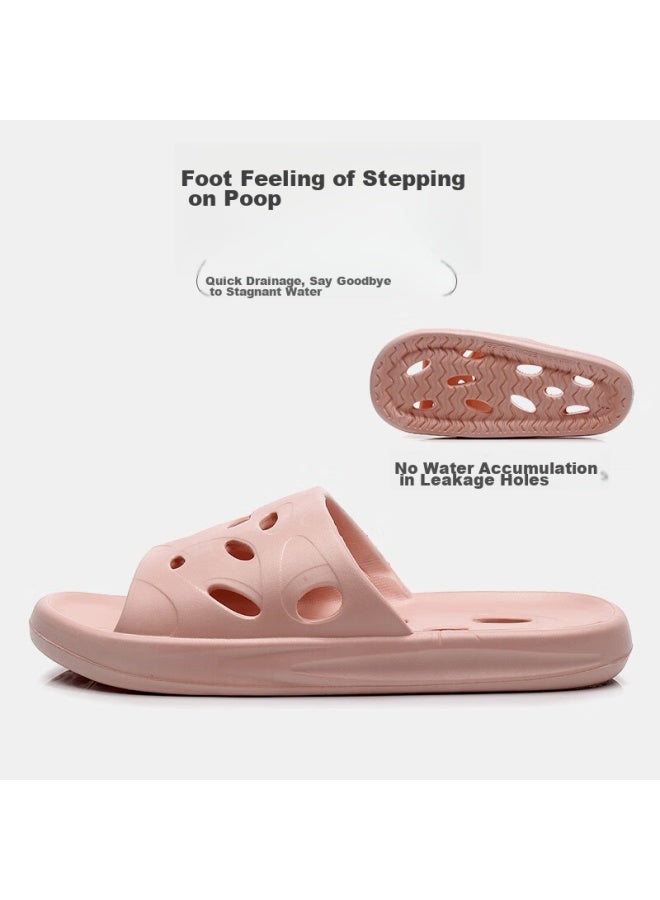 GUOLUOFEI Guoluofei Bathroom Slippers For Men And Women, Summer Indoor Shower Hollow Water-draining Eva Bathroom Sandals, Pink, Size 38-39  - Image 1