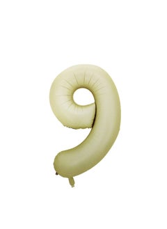 16 Inch Foil Number Balloon Elegant Oat Colored No. 9, Perfect for Birthday, Anniversary, and Special Occasions