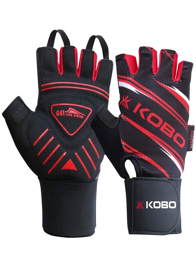 Kobo WTG-37 Gym Gloves for Weight Lifting Exercise & Fitness with Anti Slip Grip and Wrist Support (XL) - Image 1