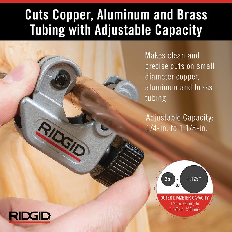 Ridgid - CC247 RIDGID 40617 Model 101 Close Quarters Tubing Cutter, 1/4-inch to 1-1/8-inch Tube Cutter Silver - Image 3