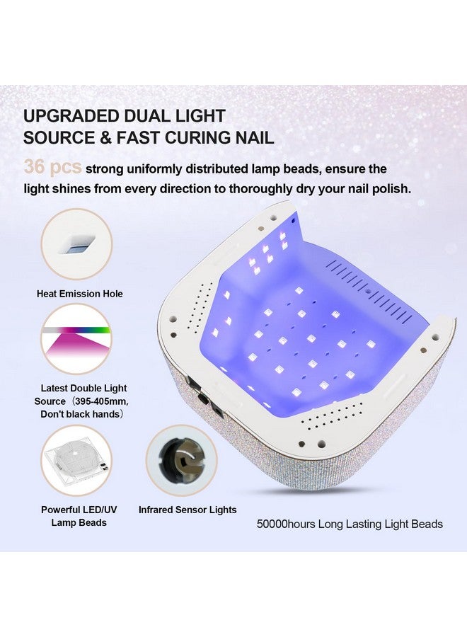 لاڤيندا مصباح أظافر LED بالأشعة فوق البنفسجية، مصباح أظافر لاسلكي قابل لإعادة الشحن بقوة 54 وات لتجفيف طلاء الأظافر الجل بالأشعة فوق البنفسجية مع 4 إعدادات مؤقتة، مصباح تجفيف سريع احترافي مع شاشة استشعار تلقائي للصالون والمنزل  - Image 3