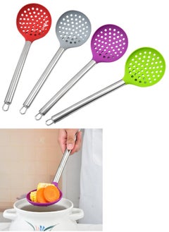 Generic Stainless Steel Handle Strainer Spoon Cooking Spoon (Random Color)  - Image 2