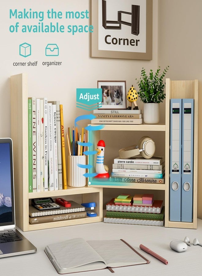 NUTIKAS Desktop File Organizer Desk Organizer Shelf - Black Office Organization Shelves for Top of Desk Organizers and Accessories Corner Bookshelf Table Top Shelving Small Hutch Decorations for Women Office - Image 3