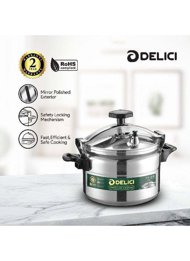 DELICI - Aluminum Pressure Cooker Pressure Pot Arabic Cooker Silver 7 Liter - Image 1