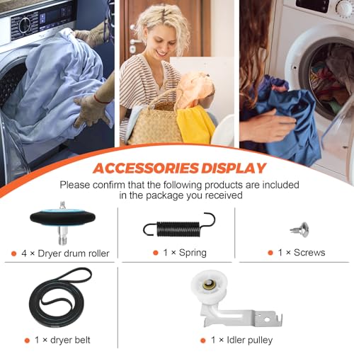 Beaquicy 2025 Upgraded Dryer Repair Kit by Beaquicy Replacement for Samsung Dryer Includes DC97-16782A Samsung Dryer Roller, 6602-001655/5ph2337 Dryer Belt, DC93-00634A Idler Pulley and DC61-01215B Spring - Image 5