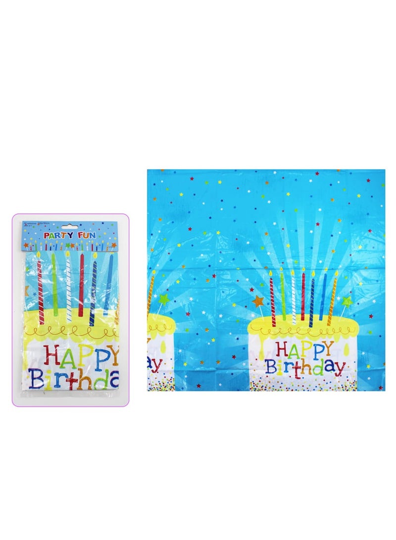 بارتي فن مفرش المائدة عيد ميلاد سعيد PE غطاء الطاولة اللون الأزرق - Image 2