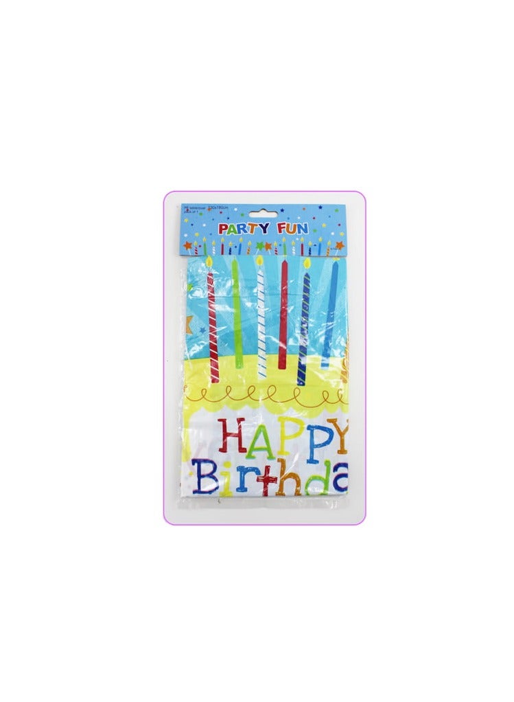 بارتي فن مفرش المائدة عيد ميلاد سعيد PE غطاء الطاولة اللون الأزرق - Image 3