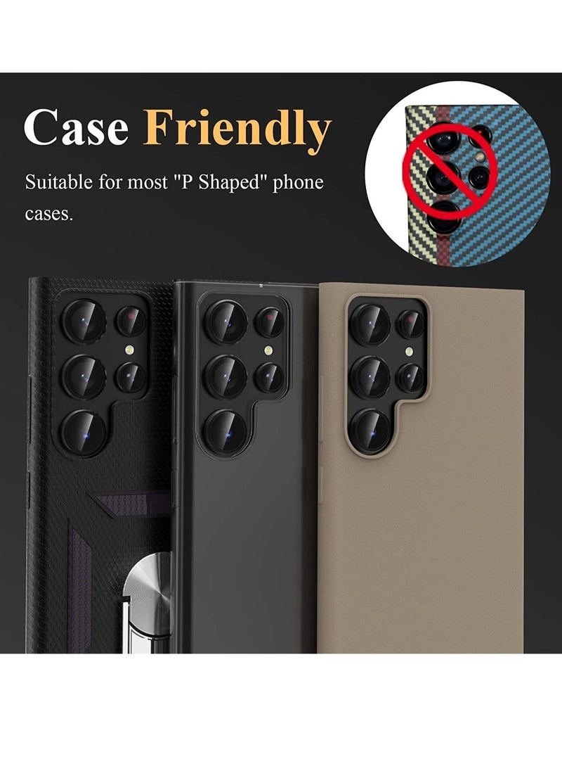 Raxoom Samsung Galaxy S23 Ultra Camera Lens Protector, Glitter Bling Tempered Glass Camera Screen Protector Individual Metal Ring Lens Cover - Image 4