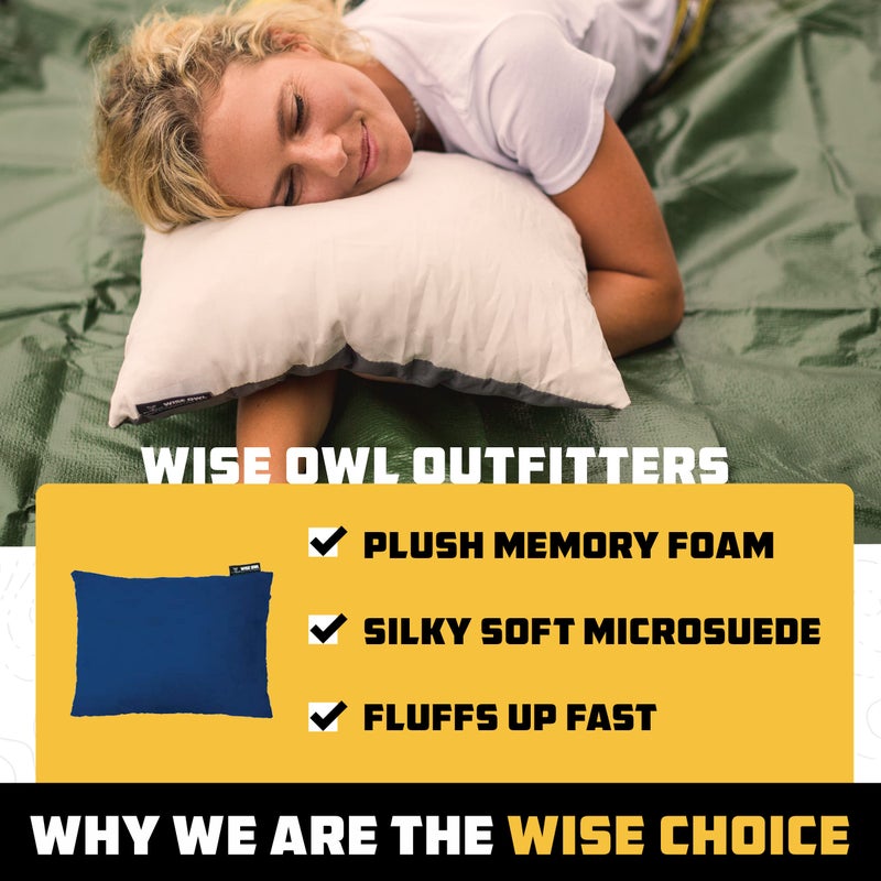 Wise Owl Outfitters Wise Owl Outfitters Essentials Airplanes, Camping, and Travel-Memory Foam Washable Pillow-Small, Medium (Pack of 1), Grey  - Image 4