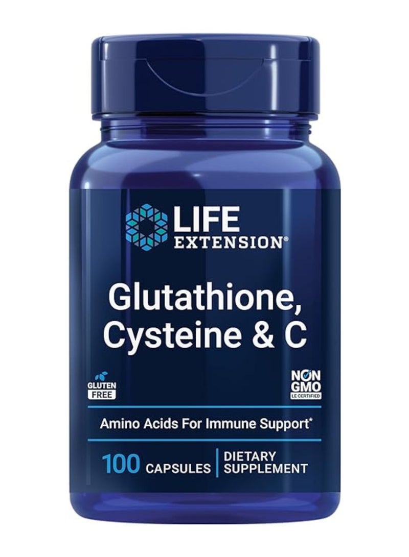 Life Extension Glutathione, Cysteine & C Antioxidant with Setria Vitamin C, Liver Support & Detox, Liver Support & Detox, Gluten-Free – 100 Veg Capsules - Image 1