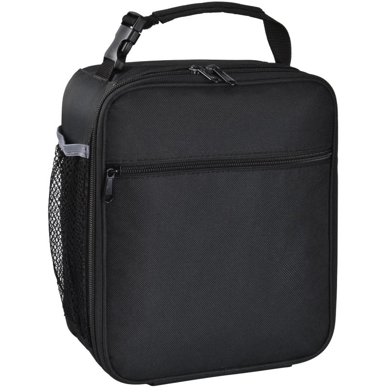 IWTTWY Insulated Lunch Bag, Leakproof Portable Lunch Box for Women Men Boys Girls, Large Capacity Cooler Bag with Handle and Bottle Pocket for Office School Camping Hiking Outdoor Beach Picnic (Black) - Image 1