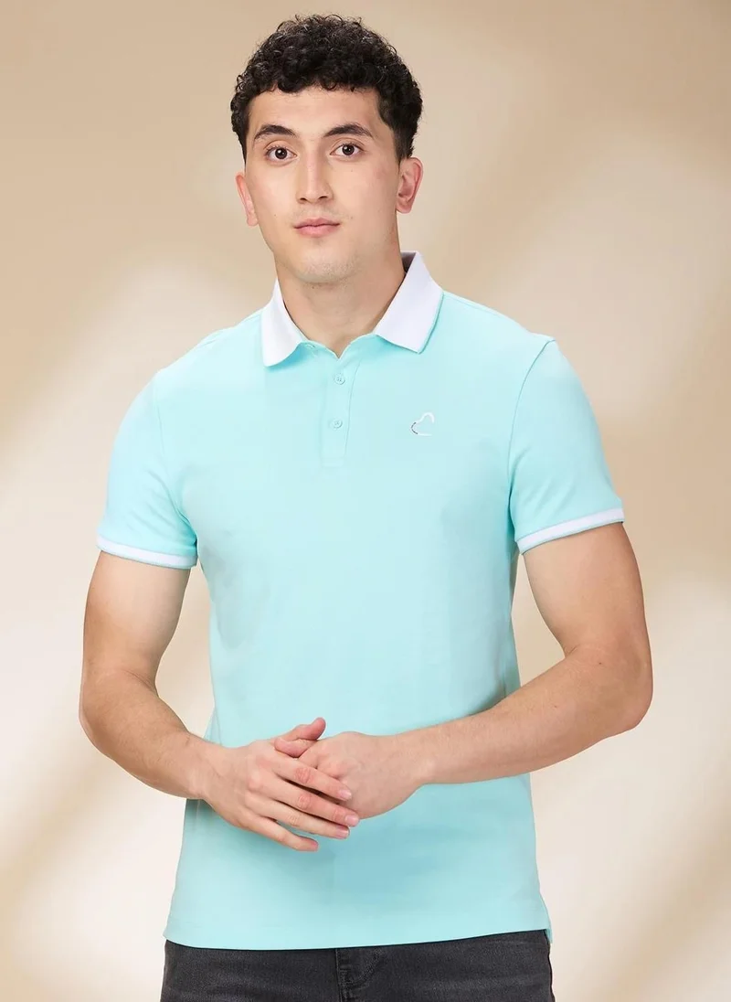 Being Human Men Solid Polo Collar Cotton Slim Fit T-shirt
