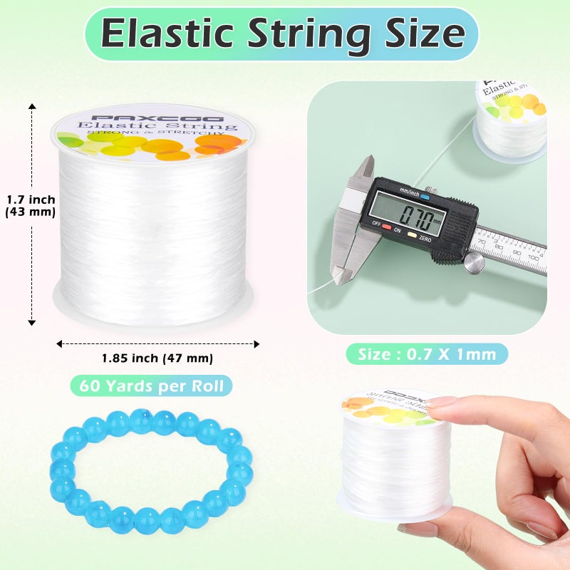 PAXCOO 2 Rolls Elastic String for Bracelets, Stretch Magic Elastic String Bead Cord Jewelry Thread for Bracelet, Necklaces, Clay Beads, Pony Beads (White) - Image 3