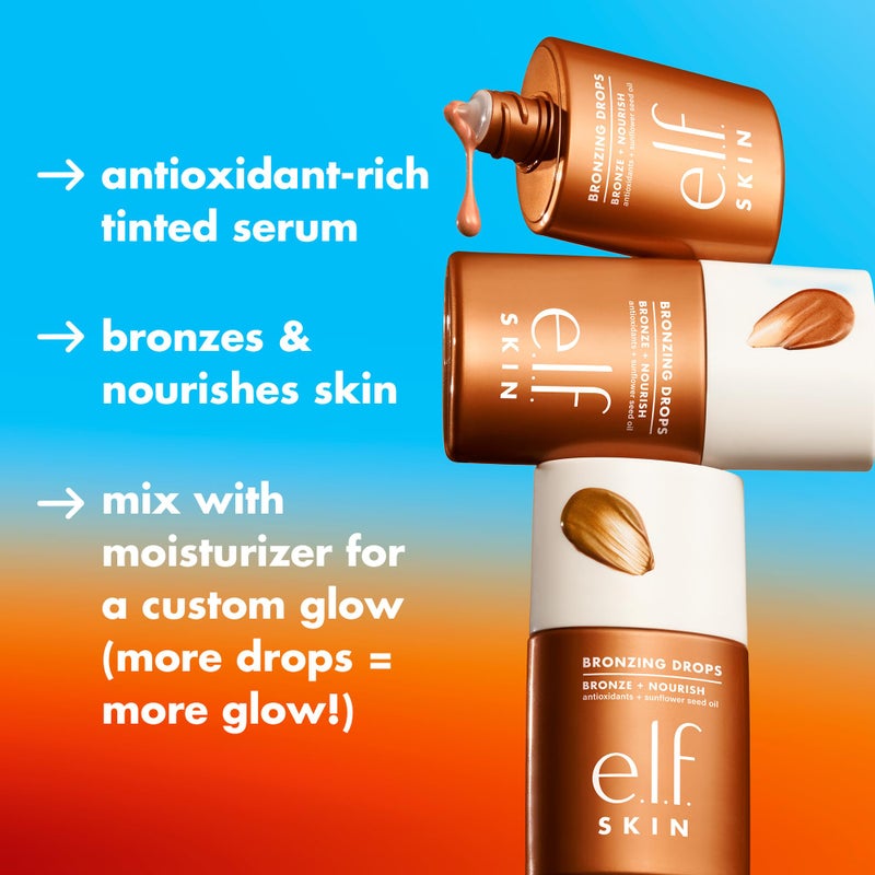 elf e.l.f. SKIN Bronzing Drops, Liquid Bronzer For Face & Skin, Creates A Sun-Kissed Glow, Infused With Vitamin E, Vegan & Cruelty-Free, Rose Gold - Image 3