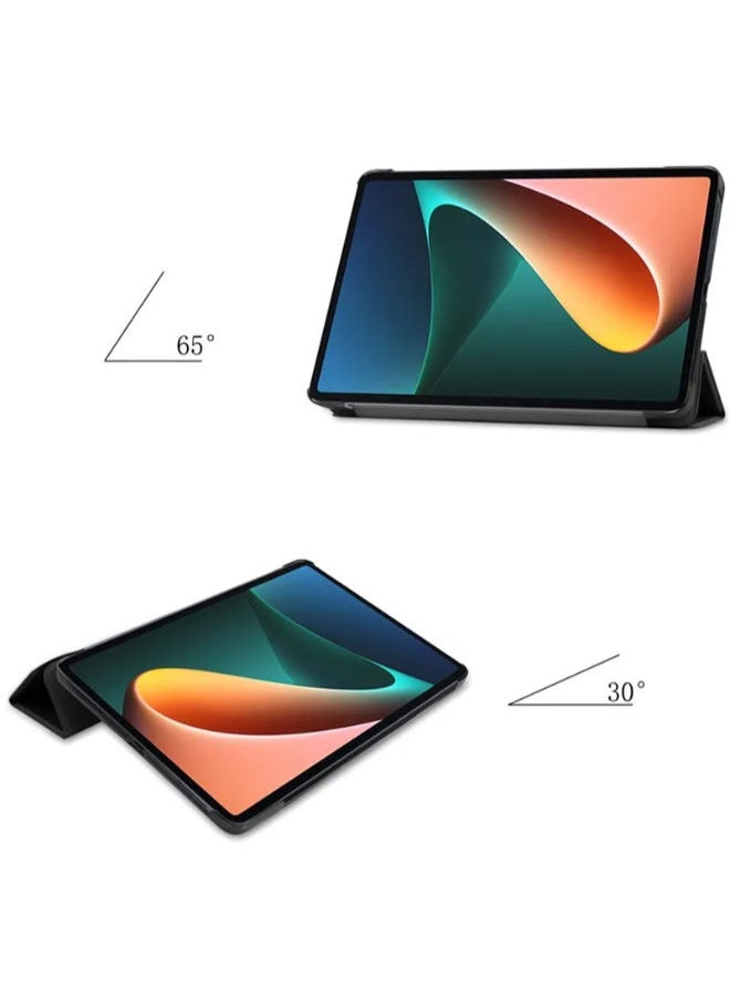 SHOPI Case for Xiaomi Pad 5/Mi Pad 5 Pro 11-inch ,Fashionable Smart Trifold Stand Cover, PU Leather Clear Transparent Back Cover for Xiao Mi Pad 5, Blue With 2 FREE Screen Protectors  - Image 3