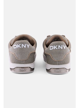 DKNY Women Abeni Knit Lace Up Casual Shoes, Grey  - Image 2