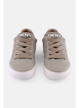 DKNY Women Abeni Knit Lace Up Casual Shoes, Grey  - Image 4