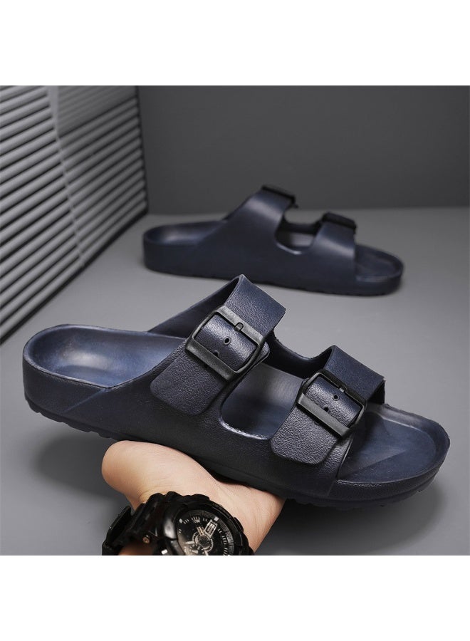 NIBEMINENT Casual Fashionable Men's Slippers Summer Home Use One-Piece Cool Slippers Men's Classic Moccasins - Image 2
