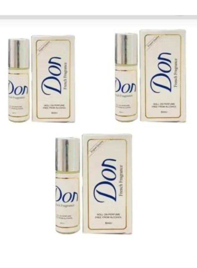 Don Roll-On Perfume, Alcohol-Free, 6ml***3 Pieces